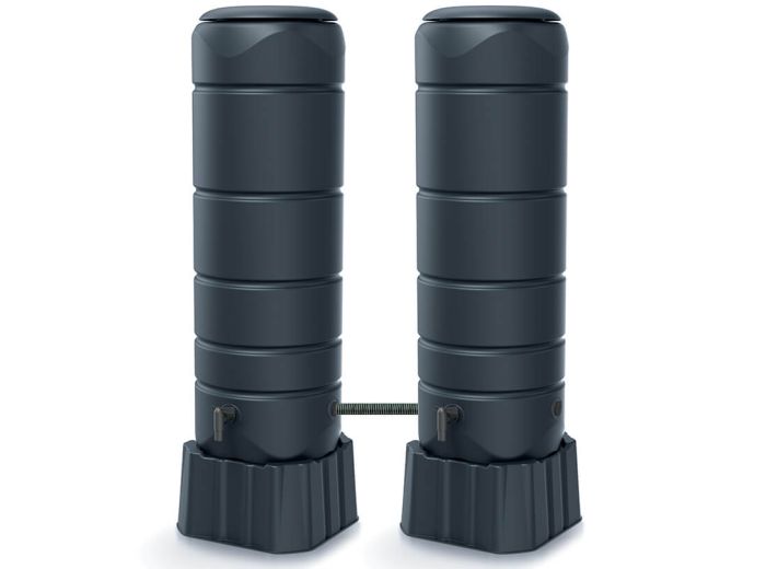 Doublez votre capacité de stockage d'eau de pluie en raccordant deux récupérateurs d’eau !