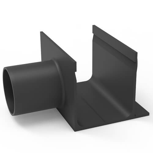 Peut être facilement placée sous le caniveau design type 65x100. Aussi bien entre deux éléments de caniveau (comme une jonction) qu'à n'importe quel autre endroit sous le caniveau design.