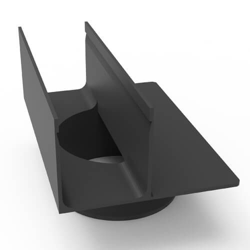 Cette jonction excentrée avec sortie inférieure de Ø 110 mm (adaptée au type 65x100) peut être placée contre un bord.